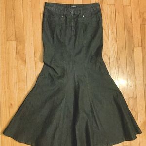 BisouBisou 4 Maxi Denim Mermaid flare skirt